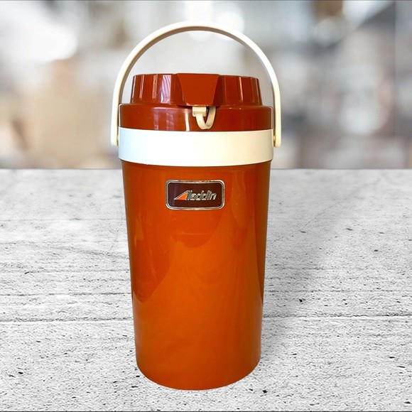 Vintage ALADDIN Pump-a-Drink Jug | RUST BROWN | 1/2 Gallon / 2 Liter | Model 575 - Picture 1 of 9